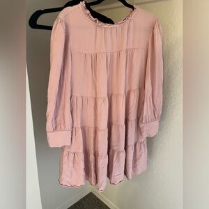 Fashion pink tiered dress